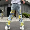 2023 ROPA Grunge Y2K streetwear workowane ułożone w stos dżinsowe spodnie Mężczyźni odzież graficzna haft hip hop dżinsowe spodnie pantal e9a8#