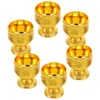 Disposable Cups Straws 6 Pcs The Holy For Buddha In Ancestral Hall Small Buddhism Cup Water Glasses Offering Pp Plastic Temple Holder Gold