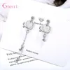 Boucles d'oreilles pendantes en argent Sterling 925, grande Promotion, pour femmes et filles, mode fête de mariage, pendentif asymétrique en forme de cœur, vente en gros