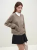 fsle Handmade Bow Knit Cardigan Full Sleeve Women Cardigan 2023 Winter New Brown Women Sweater Casual Loose Office Lady Cardigan H81r#