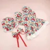 Dog Apparel Pet Dress Floral Design Set With Harness Bow Tie For Small Dogs Cats Outfit Birthdays Special Female
