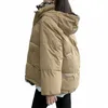 Women Hooded Cott Padded Jacket Trendy 2023 Autumn Winter Warm Thick Short Coat Kvinna Löst Parkas Korean Outfits Overcoat I5LX#