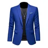 Boutique Mode Einfarbig High-End-Marke Casual Business Herren Blazer Bräutigam Hochzeitskleid Blazer für Männer Anzug Tops Jacke Mantel 240314