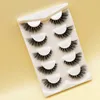 Nuove ciglia di visone 3D Cat Eye Lashes 5 paia Ciglia finte naturali alate Wispy Trucco Occhi di volpe Ciglia di visone finte