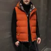 Jesienna i zimowa męska kamizelka w dół kamizelka w stylu koreańsko -rąska ciepła wyściełana kurtka młodzież Fi Casual Track Juciki kamizelki x2xr#