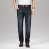 Wysokiej jakości Cott Men Jeans Classic Busin Busin luźne proste czarne spodnie robocze spodni męski duży rozmiar 35 40 42 t0pl#