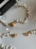 Pendentif Colliers Irrégulier Naturel Perle D'eau Douce Amour Boucle Magnétique Collier Femme Lumière Luxe Haut De Gamme Pull