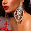 Dangle Earrings Elegant Women Exaggerate Colorful Crystal Accessories Statement Lagre Bridal Rhinestone Party Jewelry