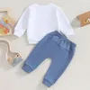 Kläduppsättningar småbarn Baby Boy Outfits Mamas Fall Winter Clothes Set Långärmad brev Sweatshirt Topp Jogger Pants