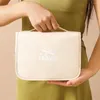 Borse portaoggetti Borsa da toilette in tessuto di pelle con gancio per appendere Borsa cosmetica da bagno per donna impermeabile Custodia da viaggio portatile per trucco da uomo