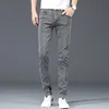 nuovo marchio Fi Slim grigio blu skinny jeans da uomo Busin casual classico Cott tendenza elastico gioventù matita pantaloni in denim b6Bw #