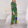 Abbigliamento per la casa Indumenti da notte floreali colorati Autunno Stampa Gustav Klimt Set pigiama oversize vintage da donna Maniche lunghe Abito personalizzato da camera da letto morbido