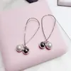 Brincos de garanhão cruz imitação de pérola longo simples moda feminina joias de casamento boucles d'oreilles pour les femmes