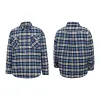 hip Hop Far Cott Plaid Shirt Jacket Butt High Street Loose Pocket Embroidered Jacket j7lg#