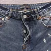 Décontracté jeans concepteur de moto pour hommes pourpre pantalon droit pantalon pantalon en détresse biker biker bleu jean short slim fit