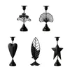 Candle Holders Q1JB Geometric Metal Iron Candlestick European Styles Vintage Pillar Holder Stand Table Decor Centerpiece Props