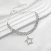 Bracelets de cheville personnalisés en zircone cubique, chaîne étoile à cinq points, collier pour femmes, mode argent, cheville de plage, bijoux de cheville L2403
