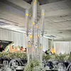 結婚式のパーティーテーブルセンターピーススタンドホームホテルの装飾10腕クリアアクリルカンデラブラクリアキャンドルスティックキャンドルホルダー