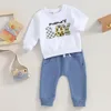 Set di abbigliamento Completi per neonato Completi per mamma Autunno Inverno Set Felpa con lettera a maniche lunghe Pantaloni da jogging