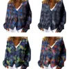 Cappotto da donna Primavera Autunno Cappotto casual Manica Lg Plaid Patchwork Motivo geometrico Monopetto Capispalla allentato 67lz #