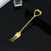 Spoons 1PCS Forks Travel Stainless Steel Donuts Candy Spoon Dessert Cake Tools Ice Cream Tableware Cutlery Set