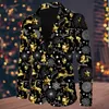 Original Design Men's Christmas Jacket Single Row Suit Fi Men tryckt avslappnade blazrar plus storlek jackor för fest R39F#