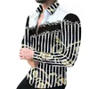 Luxury Fi Men's Social Shirt Casual Leopard Chain Print LG Streetwear Streetwear Streetwear Men de haute qualité Taille des vêtements S-5XL 15ZP #
