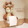 Cute Cartoon Deer Toilet Paper Holders Creative Animal Wall Mounted Hanging Roll Paper Shelf Bathroom Tissue Box Storage Rack 240328