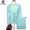 19 färger jacka västbyxor high end märke fast färg kontorsbusin mäns formell kostym tre stycken set brudgum bröllop dr q4mh#