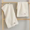 Towel Baby Bath 50x25cm Embroidery Bear Pattern Cotton Face Soft Absorbent Children's Hand Bathroom Set White Towels