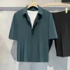 Summer Cool Men Shirt Shirt-Sleeved Shirt Anti-Wrinkle Solid Color Fi Office Casual Lose Butt Chored Shirt Mężczyzna ubranie Z5TV#