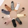 Canvas baby barn skor som kör svart grå färg spädbarn pojkar flickor småbarn sneakers barn skor fotskydd casual skor y14q#