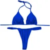 Damenbadebekleidung Frauen Zweiteiler Bikini Sexy Solid V-Ausschnitt Badeanzug Push Up Tankinis Set Mujer 2024 Tendencia