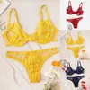 Bras Sets Women's Sexy Ultra-thin Transparent Nightwear Sleepwear Lingerie Lace Dress Underwear Strap Bodysuit Comfortable Female Bra Set