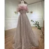 Party Dresses Serene Hill Blush Pink Sleeveless A Line Off Shoulder Beaded Luxury Feathers Evening Gowns For Women 2024 GLA71797