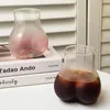 Copos de vinho Um copo de vidro buquirky de mel de 450ml Design criativo personalizado transparente bebida gelada leite chá adequado para amigos em casa