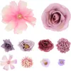 Fiori decorativi 20 pezzi mini bouquet di fiori artificiali per feste piccoli matrimoni teste di ornamenti finti viola artigianale