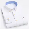 Camisas de gran tamaño 7XL100% cott para hombres Oxford camisa lisa calidad de gran tamaño LG manga slim fit tops ropa a cuadros a rayas S8mU #