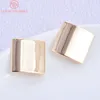 Stud Earrings (2077)10PCS Square 18x18MM 24k Gold Color Brass Pins High Quality Diy Jewelry Findings Accessories