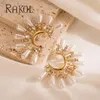 Boucles d'oreilles RAKOL mode demi-lune pour femmes tempérament perle tournesol strass boucle d'oreille femme fête Banquet bijoux