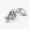 Blue Scaled Fish Dangle Charm Pandoras 925 Sterling Silver Luxury Charm Set Armband Making Charms Designer Halsband Pendant Original Box Top Quality Wholesale