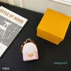 Mini borsa da braccio Lettera Portachiavi Portafoglio Portachiavi Borsa di design Ciondolo Marsupio Fiore marrone Portamonete Portachiavi rosa Borsa Tracolla staccabile