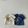 T-shirts 2023 Zomer Nieuwe Baby T-shirts Met Korte Mouwen Leuke Cartoon Print Baby Beer T-shirt Jongens Meisjes Katoen casual T-shirt Baby Clothes24328