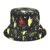 Berets Summer Bucket Hat Animal Print Reversible Fishing Cap Women Men Bob Hip Hop Caps Panama Beach Sun Hats