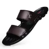 Summer Shoes Sandal High Quality Men Slip On Leather Beach Mens Slippers Platform Black Male Rubber Sandals Shoes z2qB