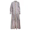 Freizeitkleider Damenkleid Mode Temperament Boho Print Langarm Große Schaukel Übergroße Strandkleidung für den Urlaub