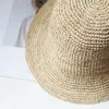 Handgjorda sommarhattar för kvinnor Straw Sun Hat Bucket Cap Raffia Lady Girls Panama Beach Floppy Kvinnlig Rese Folding Cap 240320