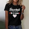 T-shirts pour femmes Baseball est son monde, il s'entraîne, grande Saint-Valentin pour femmes, chemise ample et décontractée