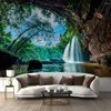 Tapestries Painting Landscape Decoration Wall Tapestry Stump Room Hanging Waterfall And Tree Decor Vintage Bedroom