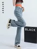 Ueteey Y2k Blue High Waisted Jeans Wide Leg Baggy Pants Streetwear Hosen Korean Fi New Vintage Denim Hosen Mom Jeans F8ur #